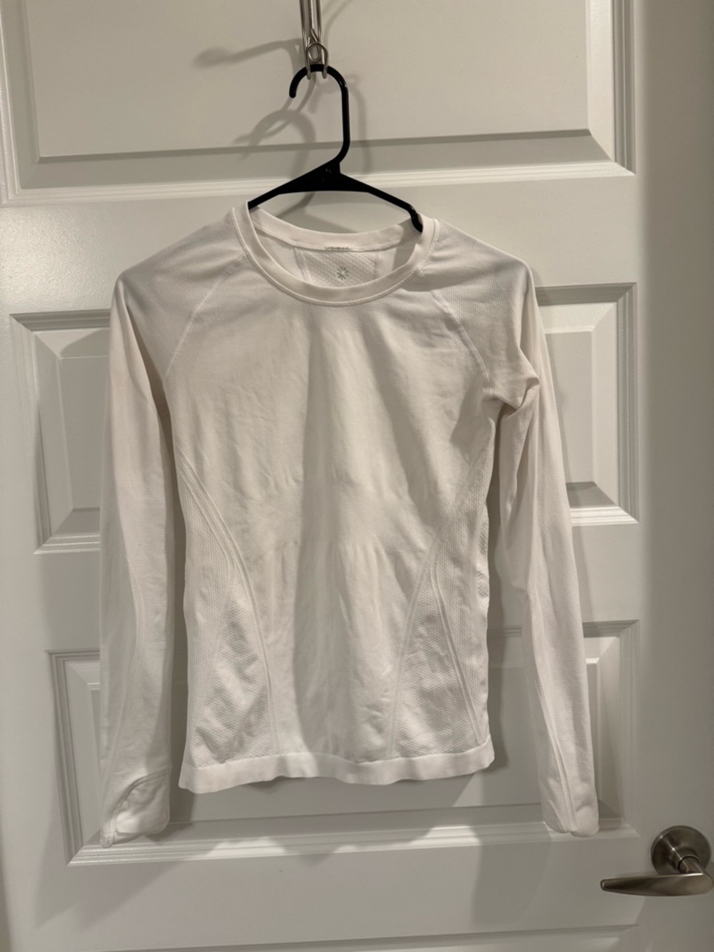 Athleta White Long Sleeve Performance Top
